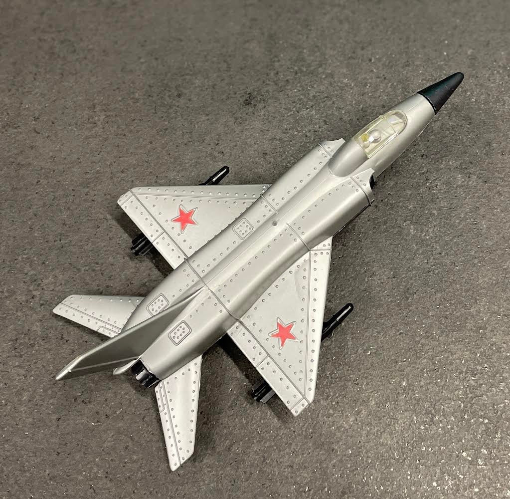 Soviet Fighter Jet Model with 2 Cargo Truck Models