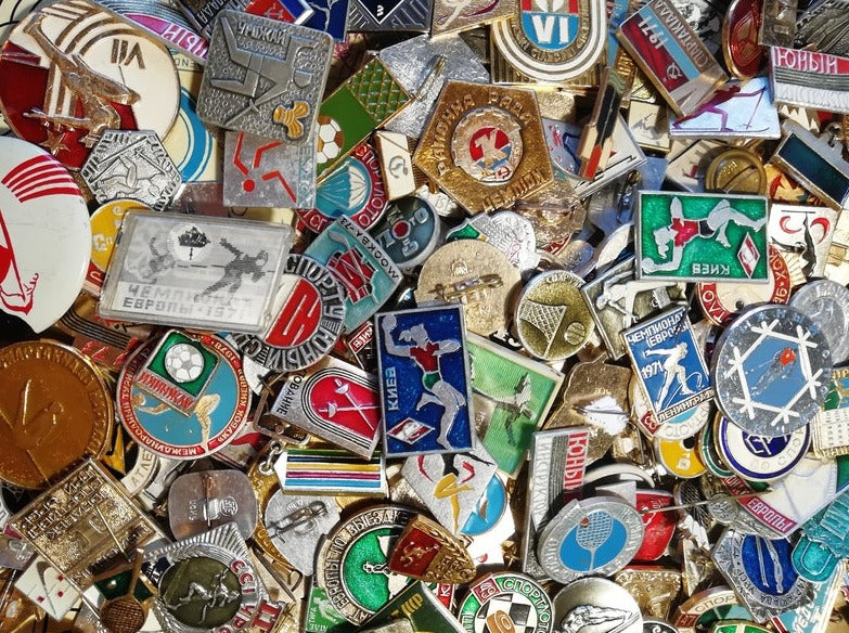 Thematic Pin Badges, Mystery Box of 50-500 Unique Vintage Pins!