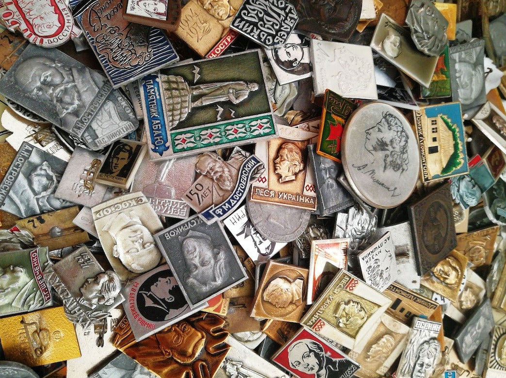 Thematic Pin Badges, Mystery Box of 50-500 Unique Vintage Pins!