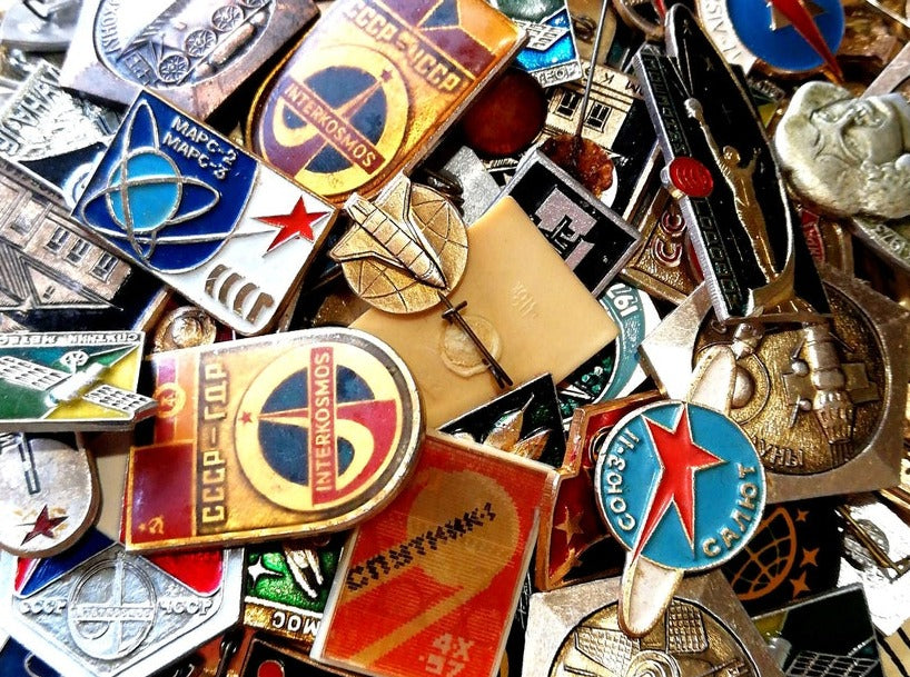 Thematic Pin Badges, Mystery Box of 50-500 Unique Vintage Pins!